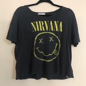 Dark Grey Forever 21 Nirvana Crop Top S/M
